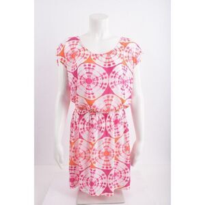 Banana Republic Womens Dress Swim Cover-Up M Pink White Tie Dye Geometric NWT